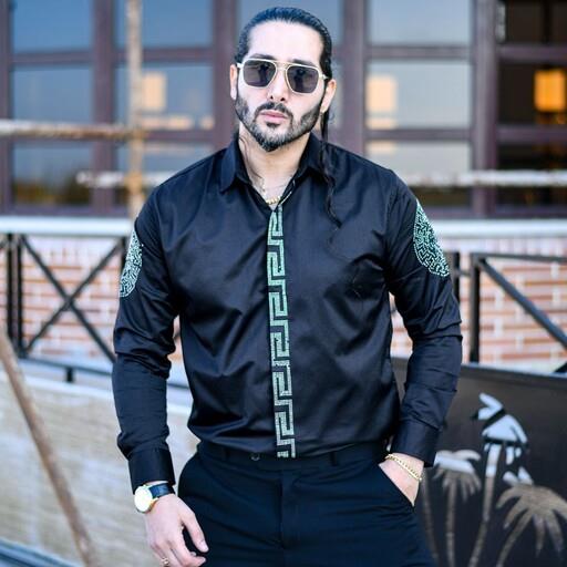 پیراهن مردانه نگین دار ورساچه  VERSACE